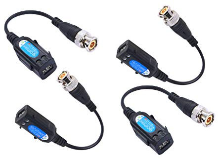 CERRXIAN Connettori video balun HD BNC maschio a 2 viti morsettiera a molla a pressione connettore balum passivo HD CVI/AHD/TVI ricetrasmettitori di segnale (501C) due coppie
