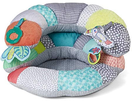 Infantino 2-in-1 Tummy Time & Stützkissen für Babys – als Spielkissen in Bauchlage nutzbar, Kissenunterstützung für Babys ab 0 Monaten, abnehmbares Stützkissen und Spielzeug