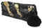 Large Rainbow Reversible Sequin Pencil Case School Glitter Make Up Bag Pouch (Black+Gold)