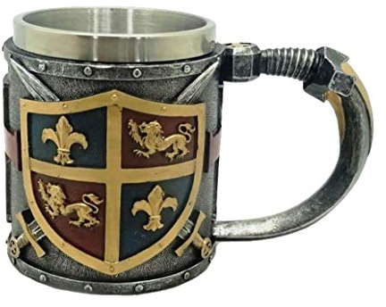 Mittelalterlicher Tempelkrug, Bierglas, Kreuzritter, Tischdekoration