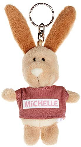 NICI 44652 Schlüsselanhänger Hase mit T-Shirt Michelle 10cm