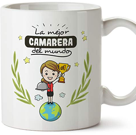 MUGFFINS Taza Camarera (Mejor del Mundo) - Regalos Originales y Divertidos de Hostelería