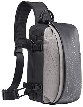 OZUKO sling bag, Herren Brusttasche Umhängetaschen Crossbody-Rucksack Schulter Rucksack Wasserdichte Chest Bag (Grau)