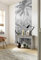 Komar Vlies Fototapete - Amazonia Black and White Panel - Größe 100 x 250 cm (Breite x Höhe) - Dschungel Amazonas Regenwald Wand Tapete Wohnzimmer Schlafzimmer