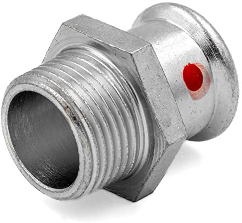 SANHA-Therm (Serie 24000) C-Stahl Pressfittinge SA, V, M-Profil Übergang mit Außengewinde (28 x 3/4)