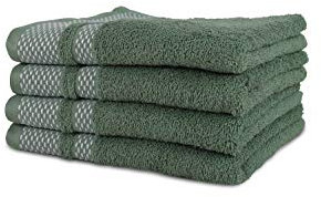 jilda-tex Handtuch Duschtuch Frottierware Set 100% Baumwolle Verschiedene Größen/Farben (2 x Handtuch + 2 x Duschtuch, Grün)