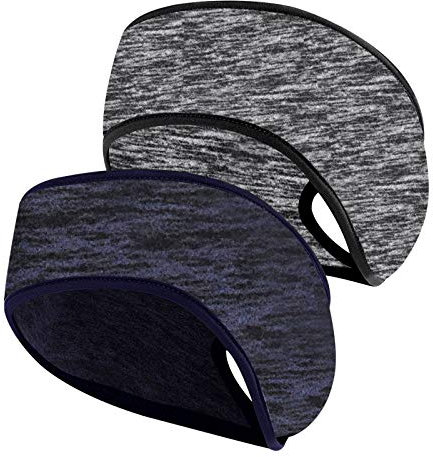 HQdeal 2 Stück Stirnband Laufstirnband Damen Fleece Kopfband Sport Ohrenwärmer Sportstirnbänder Stirnband Reiten Fahrrad,joggen,Laufen,Wandern Motorrad Fahren Stirnbänder für Damen Mädchen