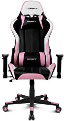 DRIFT GAMING DR175PINK- Silla Gaming Profesional, Polipiel, reposabrazos Ajustables 2D, Piston Clase 4, giratoria, Mecanismo de Mariposa, cojin Lumbar y Cervical, Negro/Blanco/Rosa