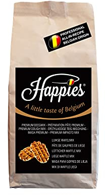 Happies Backmischung, Fertigbackmischung, Waffel-Mischung für Lütticher belgische Waffeln (Gaufre de Liège), Waffelmix, Waffelteig, einfach durch die Zugabe von Wasser zuzubereiten | (2.5)