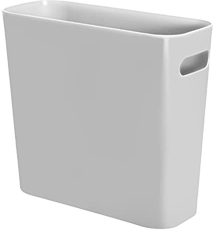 Youngever 5L Gallon Schlanker Mülleimer aus Kunststoff, Papierkorb, 5L Kleiner Mülleimermit Griffen, für Zuhause, Büro, Wohnzimmer, Arbeitszimmer, Küche, Kosmetikeimer Badezimmer (grau)