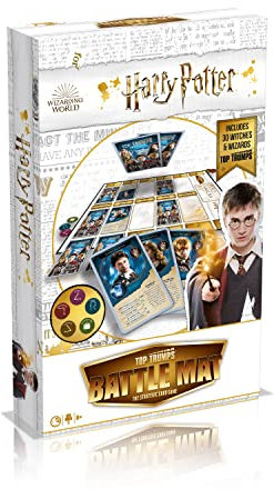 Top Trumps Harry Potter Battle Mat The Strategic Card Game, Play with Harry, Ron, Hermione, Dumbledore, Hagrid, Snape and Voldemort, becomes a board game, 2 players makes a great gift for ages 6 plus
