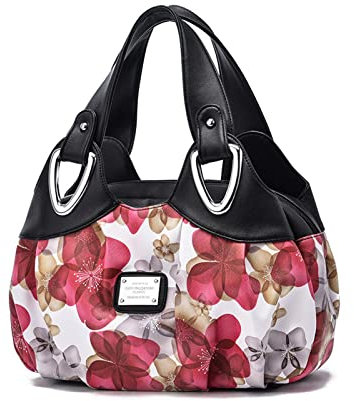 NICOLE & DORIS Sac à Main Elégant en PU Cuir - Cabas Fourre-tout Grand Format pour Femme - Design Tendance Fleuri