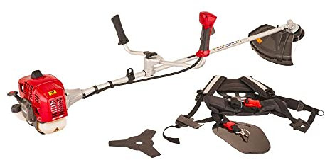 Mountfield MB33D Brushcutter, 43 cm Cutting Width, Easy Recoil Start 32.6 cc 2-Stroke Petrol Engine, Bike-Style Handlebars, Includes Double Harness, Red