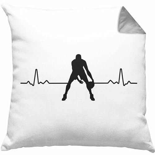 Trendation Basketball Kissen mit Füllung 40x40 Geschenk Basketballspieler Coach Trainer Geschenkidee Lustige Kissen mit Füllung 40x40 Basketballer Jungs Jungen (Grau)
