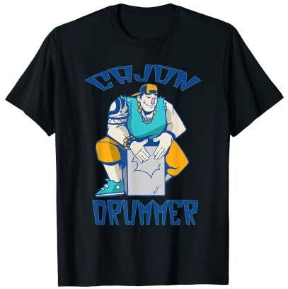 Drum Heartbeat Musikliebhaber Geschenk für Schlagzeuger, Cajon Drummer T-Shirt