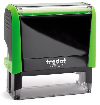 Trodat Printy 4915 – max. 10-radig stämpel med önskad text, design online här Boettfärg grön – företagsstämpel, adresstämpel, med önskad text – 69 x 24 mm – 7 rader