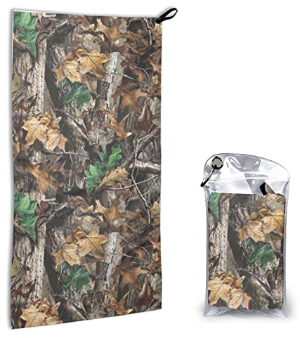 AROONS Schnell trocknendes Handtuch mit Tasche – Cold Tree Camouflage bedruckt, super saugfähiges Gesichtstuch, Mikrofaser, Reise-Sporthandtücher, 40 x 80 cm