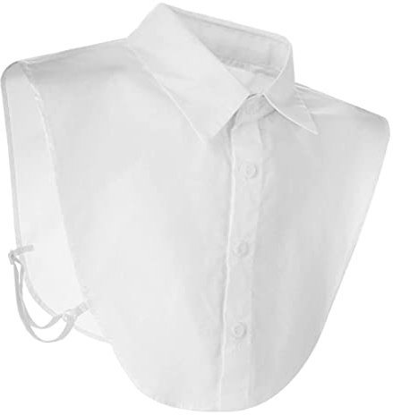 Col Amovible,Col Détachable Faux Col pour Femmes Blanc Faux Col de Chemise Coton Demi Chemises Faux Col de Poupée pour Dames Filles