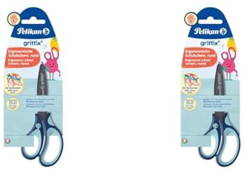 Pelikan 803519 griffix Schulschere, Blau, für Linkshänder (Packung mit 2)