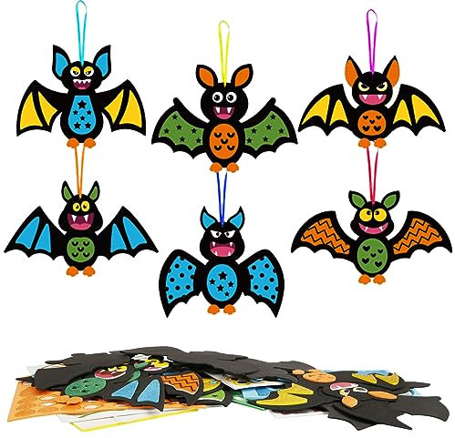 DKINY 12 Stück Fledermaus Bastelsets für Kinder Fledermaus Mix&Match Kunst und Bastelhandwerk Saisonale Kreativsets und Bastelbedarf zum Basteln Halloween Fledermaus Basteln zum Dekorieren für Kinder