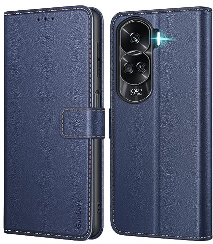 Ganbary Coque pour Honor 90 Lite 5G, [Housse en Cuir PU Premium] [Etui à Rabat] [Pochette de Portefeuille], Étui de Protection pour Honor 90 Lite 5G - Bleu