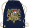 Turnbeutel Rucksack - Kompatibel mit Oktoberfest Tasche - Bayern Wappen Bayernland Freistaat Bayern - Unisize - Navy Blau - trachtenrucksack bayrische bayern, beutel trachtentaschen bayrisch