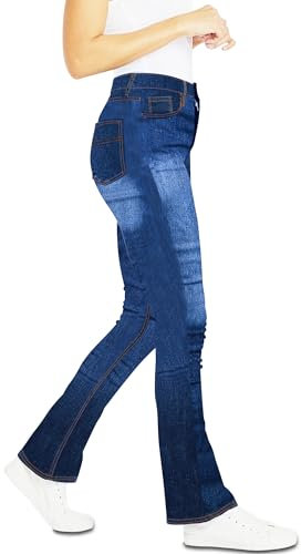 BGA Motorradschutzhose Damen - Bikers Gear Australia Bootcut Damen Motorradhose Kevlar Jeans verstärkt Hüfte und Knie Sicherheit, blau, 24-28