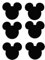 Multi Pack Mickey face Vinyl Mouse Stickers for Water Bottles/Cars/Glass/Wedding (36, Small)