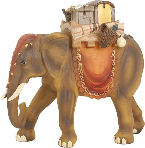 FADEDA Elefant/Höhe:13 cm/handbemalt/detailgetreue Krippen Figuren - Weihnachten Tisch Dekoration Krippe Zubehör