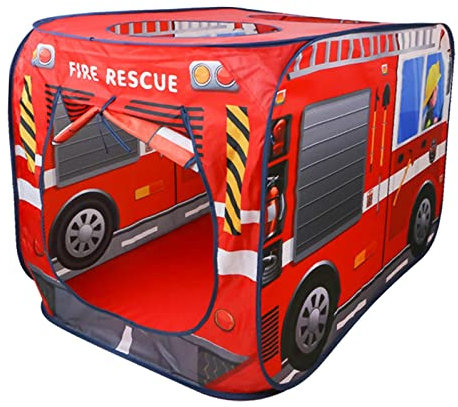 predolo Kinderzelt Spielhaus für den und Abenteuer im Freien, Feuerwehrauto, 114x73x73cm