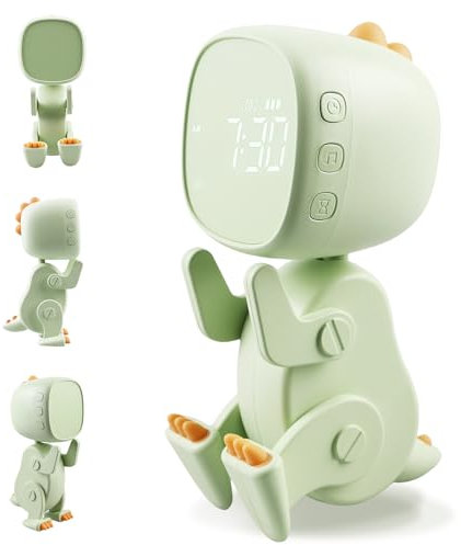 Réveil Enfant Dinosaure, Reveil Lumineux, Réveil Numérique, Réveil pour Enfants, Veilleuse Reveil avec 3 Groupes Alarmes, 6 Sons D'alarme, Veilleuse Programmée, pour Reveil Fille Garçon