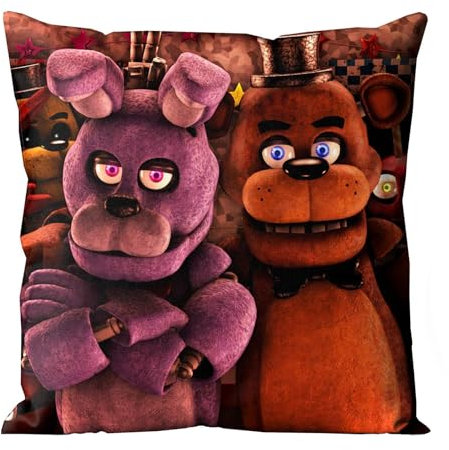 FNAF Kissenbezug, dekorativer Kissenbezug mit Fünf-Nacht-Spiel (ohne Kissen), doppelseitig, quadratisch, für Schlafzimmer, Sofa, Couch (Typ5)