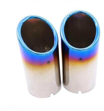 MFTGRS 1 Paar Auto Endschalldämpfer Für VW Für Polo Für Jetta MK6 Für Golf 5 6 7 Auto Auspuff Endrohr(Blau)