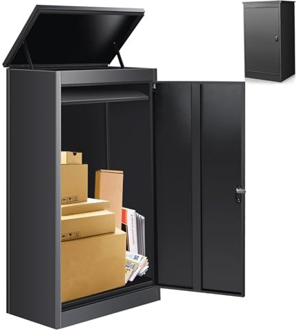 Briefkasten Paketbox für den Außenbereich, extra große Paketboxen mit sicherer Lagerung, wasserdichte Paketboxen für den Außenbereich (66cm x 51cm x 117cm)