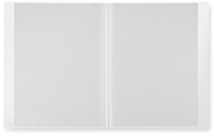 MUJI 無印良品 Präsentationsmappe A4, PP, 20 Taschen, transparenter Dokumenten-Organizer mit Stahlkomponenten (3, Weiß)