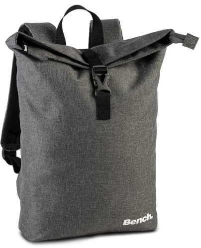 Ragusa-Trade Bench Classic Mini Rolltop Rucksack Damen & Herren, Daypack, Backpack, 35/45 x 26 x 9 cm, 8 L Volumen, dunkelgrau