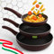 BAKAJI Juego de 3 sartenes de abeja con revestimiento interior antiadherente de nido de abeja, diámetro 20-24-28 cm, sin PFOA, cocción homogénea, mango térmico Cool Touch, ideal para cocinas de gas de