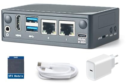 youyeetoo FriendlyElec NanoPi M5 Single Board Computer – Rockchip RK3576 SBC mit HDMI, Dual GbE, M.2 NVMe und SDIO WiFi-Buchsen, UFS 2.0-Speicherunterstützung (8GB RAM,Mit 64GB UFS und Netzteil)