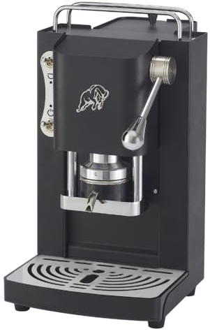 FABER COFFEE MACHINES 3.0 Pro Essential | Kaffeemaschine ESE 44 mm kompakt mit Glaskanister, herausnehmbarem Padhalter und verstellbarer Padpresse aus Messing (Schwarz, Chrom)