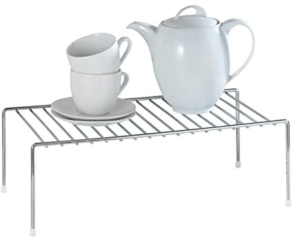 WENKO Geschirrablage, verchromtes Metall, 42.5 x 15 x 22 cm, Silber glänzend