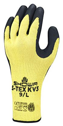 SHOWA S-TEX KV3 Latex – Beschichtung, Schnittschutz, Gelb / Schwarz, 9/L