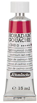 Schmincke - Horadam Gouache, Kadmiumrot dunkel, 15 ml-Tube, 12 348 006, feinste Gouache, natürliche Deckkraft, höchst pigmentiert, farbintensiv und matt