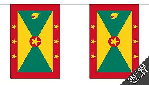 Die Flagge Großhändler b038759 Grenada Wimpelkette, Mehrfarbig, 24 x 1 x 23 cm