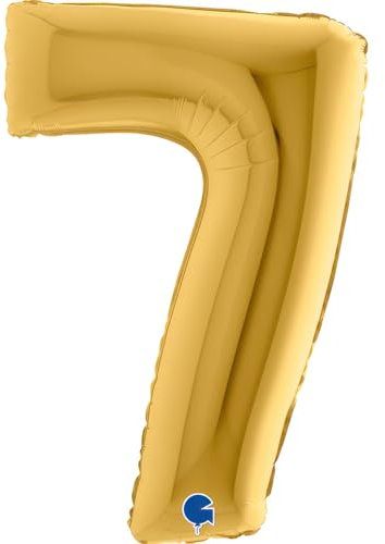 Grabo XXL Riesen Zahlen Folienballon 102 cm (40) Farbauswahl – Perfekte Deko für Geburtstage, Jubiläen & Feiern – Happy Birthday Party-Highlight - für Helium und Luft! Wiederverwendbar! (Gold, 7)