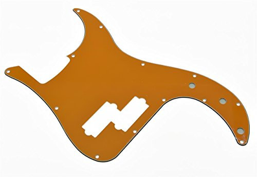 KAISH P-Bass-Pickguard mit 13 Löchern, PB-Kratzplatte, Bass-Pickguard für USA/Mexiko, Precision P Bass, Orange, 3-lagig