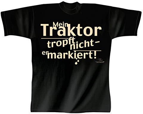 Fan-O-Menal Textilien T-Shirt mit Print - Mein Traktor tropft Nicht, er markiert - 10572 schwarz - Gr. S-4XL Größe L