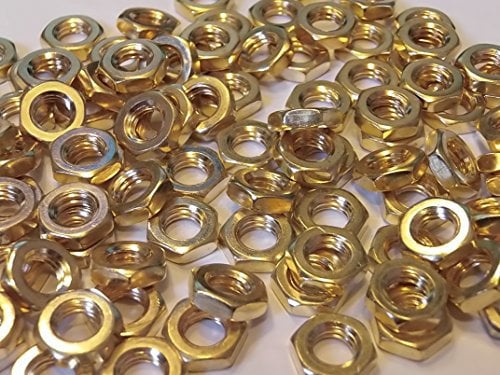 M8 BRASS HALF NUTS SOLID BRASS (8mm NUTS 12-PACK)