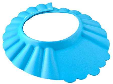 ISO TRADE Duschhaube Kinder Badekappe Verstellbar 13-15cm Ohr- und Augenschutz Universal 1835, Farbe:Blau/Blue