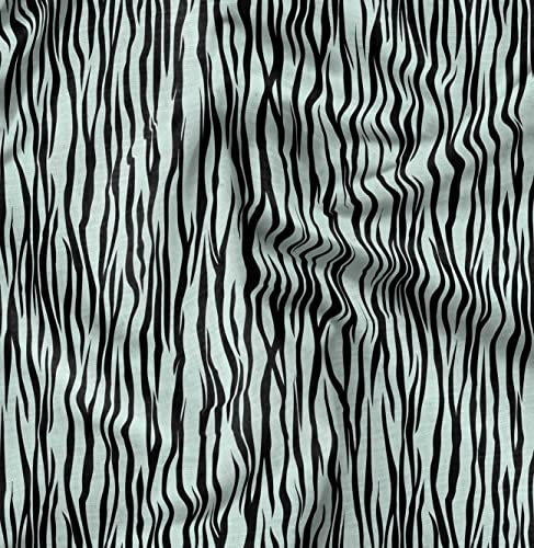 Soimoi Grun Baumwolle Ente Stoff Zebra Tierhaut Stoff Meterware 42 Zoll breit