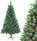 LARS360 180cm Künstlicher Weihnachtsbaum, Christbaum Tannenbaum Grüne PVC mit Schnee-Effekt, Christbaum PVC Weihnachtsbaum für Zuhause, Büro, Geschäfte und Hotels Weihnachten-Dekoration